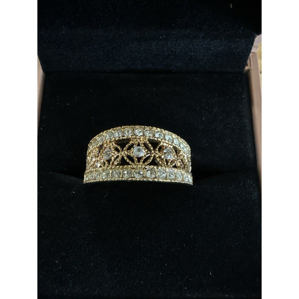 Vintage 14k HGE Lind Yellow Gold Ring CZ  Size 11.25
